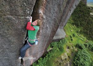 Climbing 2013:Nov_Pete Whittaker on Goliath (E5 6a), Burbage South, Peak District